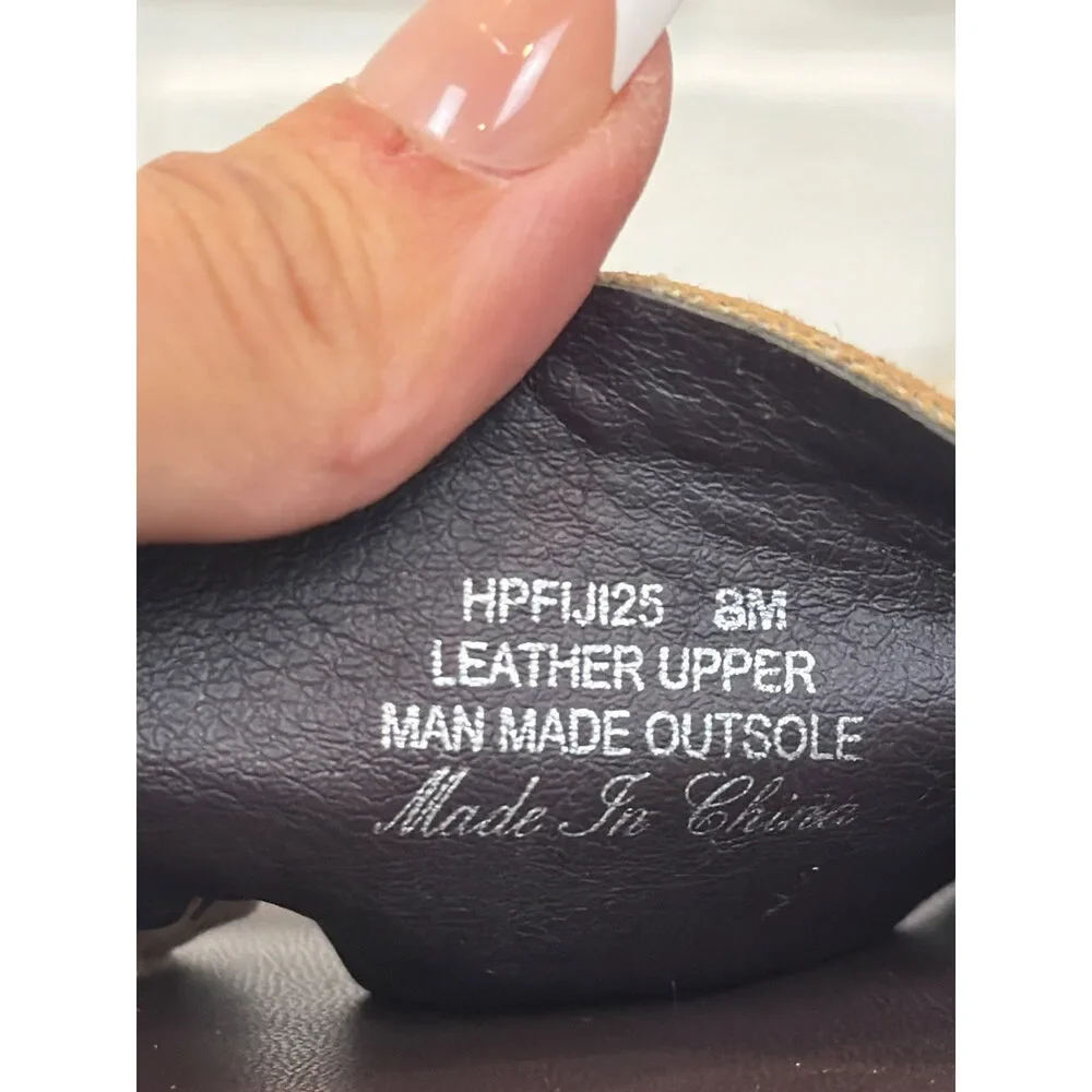 Donald Pliner Metallic Suede Slide Sandals Bronze Platform Size 8, Brown
